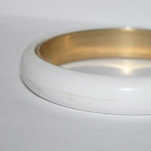 Vintage white and gold bangle bracelet